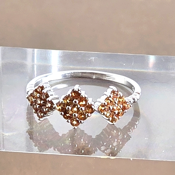 925 Sterling Silver Stackable Ring with Genuine Yellow Sapphire. - Picture 8 of 15